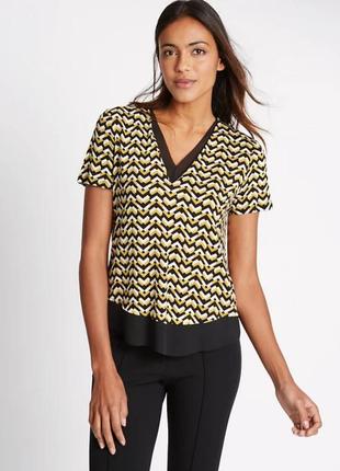 Топ із джерсі з короткими рукавами та принтом chevron