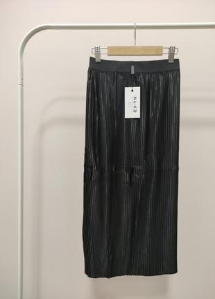 Красивая плиссированная юбка миди металлик na-kd новая юбка-плиссе (бирка)8 фото