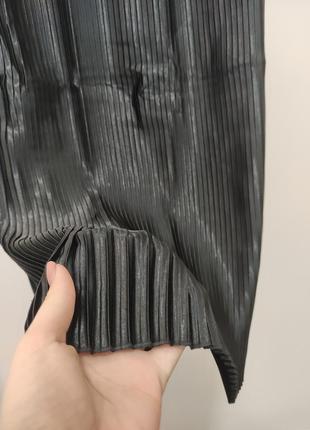 Красивая плиссированная юбка миди металлик na-kd новая юбка-плиссе (бирка)7 фото