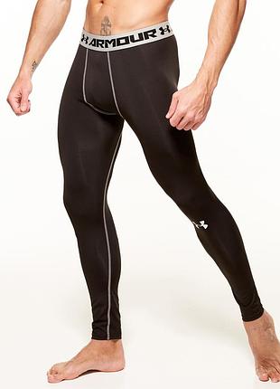 Мужские спортивные компрессионные лосины under armour, цвет черный, разные размеры