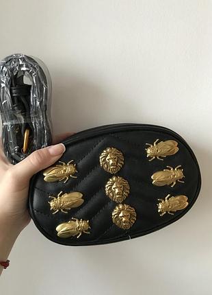 Кожаная сумка гуччи на пояс