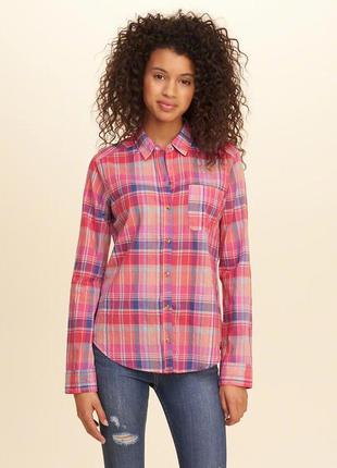 Hollister стильна сорочка вільна s картата клітку клітинку холлистер оригінал