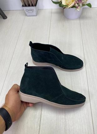 Черевики туфлі мокасини натуральна замша