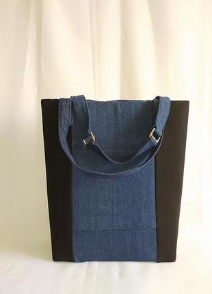 Вместительная и лёгкая текстильная сумка ручной работы с объёмной аппликацией2 фото