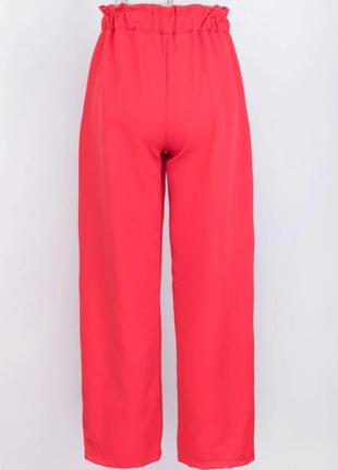 Стильные красные штаны брюки кюлоты широкие модные хит3 фото