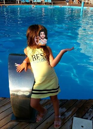 Платье сарафан летнее брендовое для девочки желтое новая коллекция1 фото