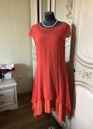Яркое шелковое платье , двух ярусное, натуральный шёлк, шелк, яркое8 фото