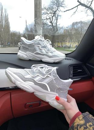 Adidas ozweego silver, шикарные женские кроссовки адидасы на весну - лето, кросівки адідас жіночі