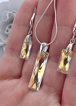 Серьги и кулон swarovski 4