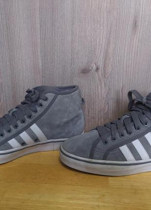 Кроссовки кеды кожаные adidas nizza hi4 фото