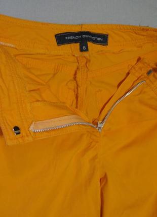 Яркие бриджи женские хлопковые french connection разм 42-44(8)оранжевые укороченные брюки3 фото
