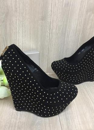 Туфлі жіночі f147-w921 чорні (весна-осінь еко-замш)
