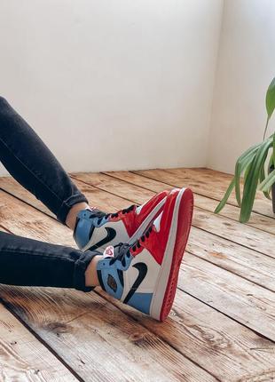 ❤️💙🌼Twist air jordan 1 retro high🌼❤️💙, женские кроссовки найк джордан2 фото