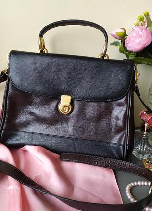Классическая кожаная винтажная сумка портфель, почтальон, тонкая кожа sergio agostini1 фото