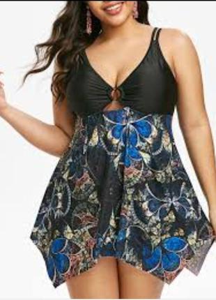 Хл/54 танкіні купальник сукню з шортами сша