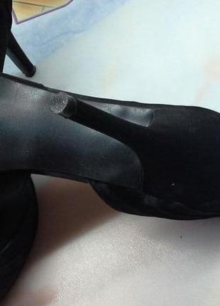 Чёрные атласные вечерние тканевые туфли на каблуке лодочки на высокой шпильке debut6 фото