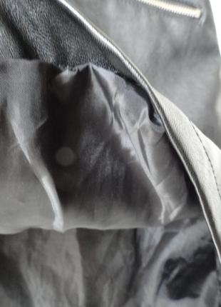 Кожаная (иск ) юбка с карманами4 фото