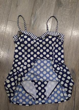 18/52/xl англія, синій купальник сукні у великий горох, новий