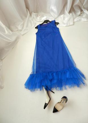 Плаття пишний фатін євро сітка волани 2х шарові рюші приємна основа8 фото