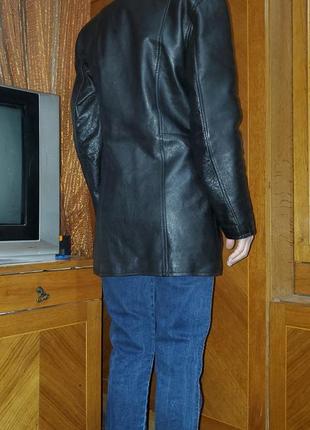 Двубортный кожаный курточка пиджак, жакет натуральная кожа англия3 фото