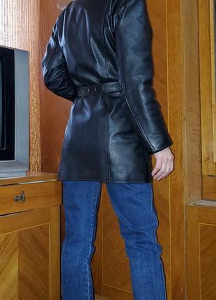 Двубортный кожаный курточка пиджак, жакет натуральная кожа англия4 фото