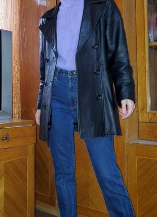 Двубортный кожаный курточка пиджак, жакет натуральная кожа англия6 фото