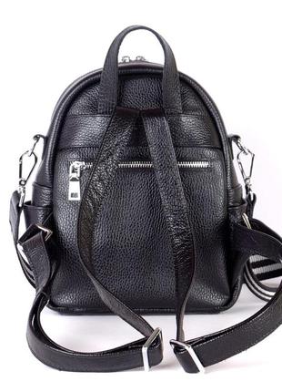 Стильная кожаная коричневая сумка-рюкзак с текстильным ремнем, цвета в ассортименте2 фото