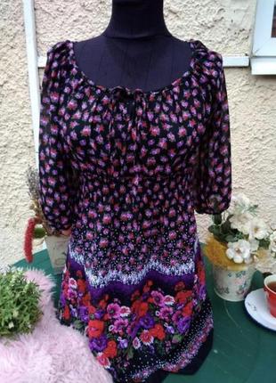 Блуза в принт цветочный супер цены!1 фото