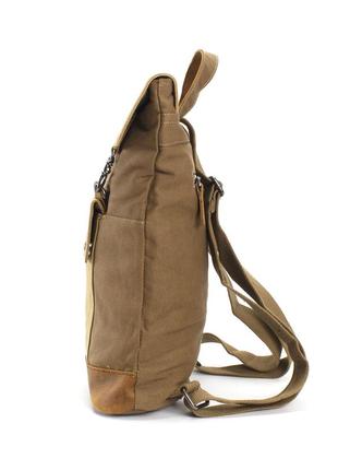 Рюкзак холст с вставками из кожи коричневый5 фото