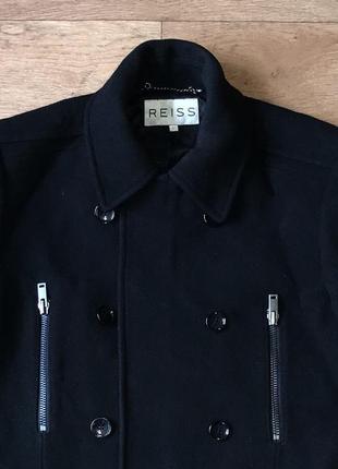 Reiss оригінал dreamer zip coat чорне вовняне пальто вовна люкс довге довга шерсть чоловіче5 фото