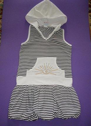 Платье летнее морской стиль р. 9-10/134-140