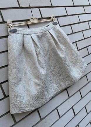 Красивая гобеленовая жаккардовая фактурная объёмная  юбка с карманами h&m9 фото