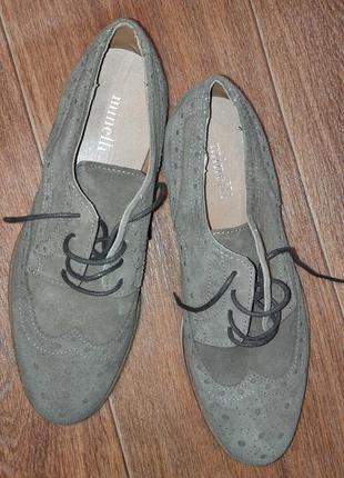 Оксфорды дерби броги туфли на шнурках низкий каблук женские minelli италия8 фото