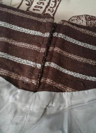 Юбка 8-миклинка годе коричневая на подкладке .дания. батал .5 фото