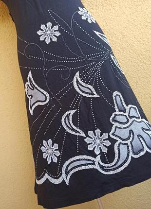 Качественный черный сарафан в цветочек вискоза3 фото