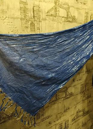 Синий шарф  с серебристой ниткой  ширина 35  длина  по 1103 фото
