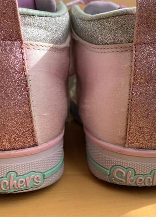 Кеды хайтопы skechers twinkle toes светящиеся 35 размер, 22 см, единорог, с мигалками8 фото