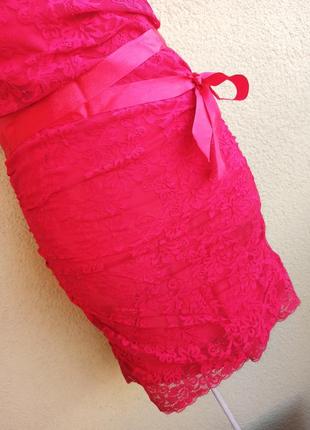 Червоне вечірнє гіпюрову плаття сарафан3 фото