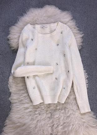 Молочний альпака вовняний светр в'язаний кофта шерсть намистини