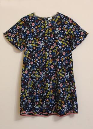 Платье с рукавами воланами, в цветочный принт1 фото