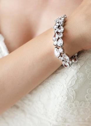 Широкий свадебный браслет на руку украшения невесты на свадьбу свадебная бижутерия 2020