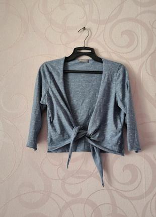 Голубая накидка-болеро на завязках