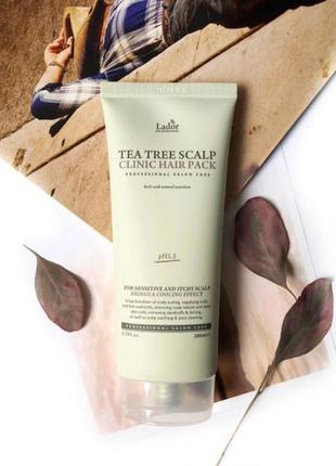 Маска-пилинг для кожи головы с чайным деревом lador tea tree scalp clinic hair pack2 фото