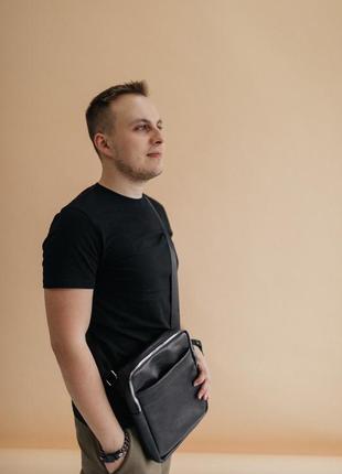 Чоловіча сумка через плече з натуральної шкіри, чоловіча шкіряна сумка, баретка чоловіча