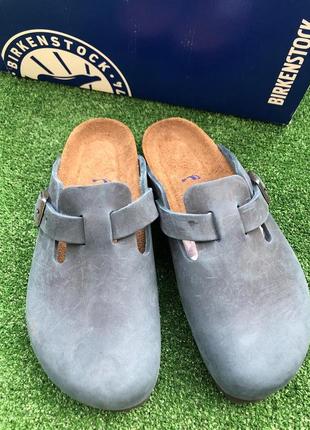 Сланцы, шлепки birkenstock boston natural leather, оригинал.кожа3 фото