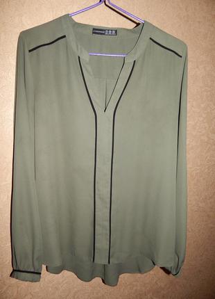 Шифоновая блуза с v-образным вырезом1 фото