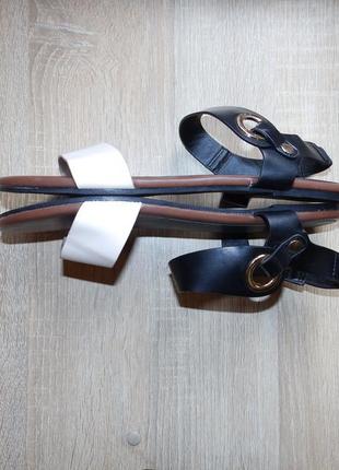 Сандалии , босоножки marks & spencer  sandals black white brown4 фото