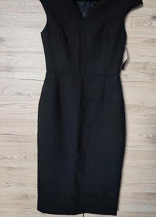Женское чёрное приталенное, по фигуре платье zara, s