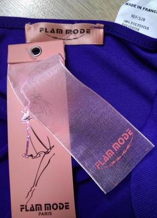 Універсальне трикотажне синє плаття міді flam mode paris з довгим рукавом/колір індиго