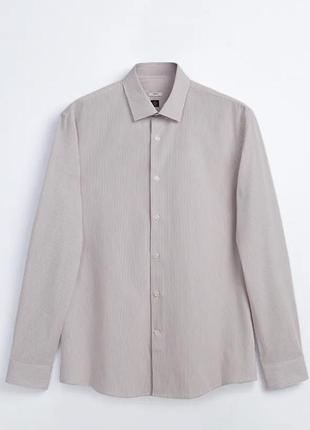 Zara зара оригинал рубашка сорочка slim полочку классическая полосатая2 фото